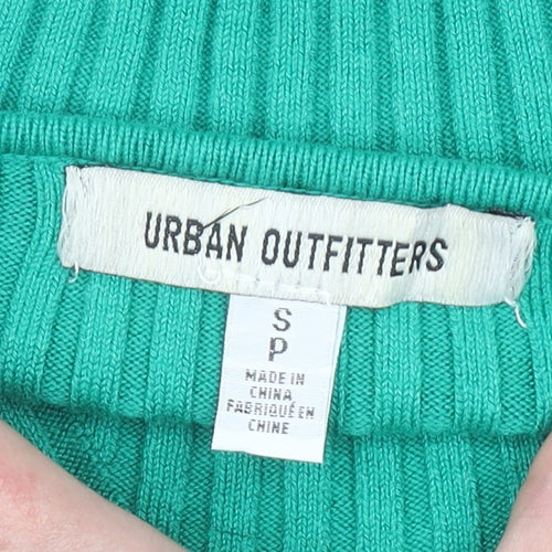 Urban Outfitters Women’s Green Cropped Strapless Ribbed Top Size S