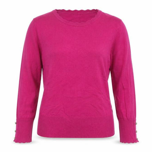Roman Women’s Pink 3/4 Sleeve Round Neck Pullover Jumper Size 12