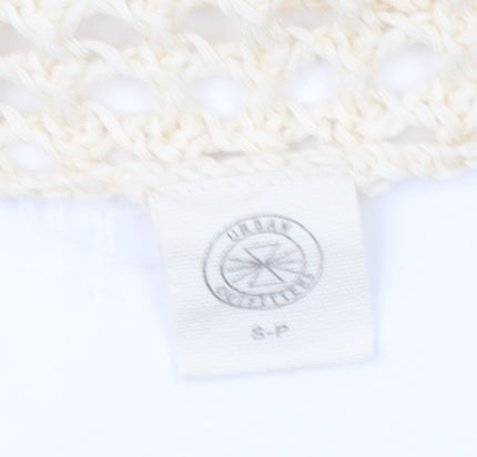 Urban Outfitters Women Beige Crochet Cotton Long Sleeve Top S