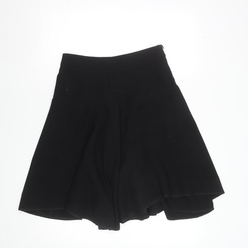 Zara Woman Black Flare Knee Length Polyester Skirt Women's Size 4