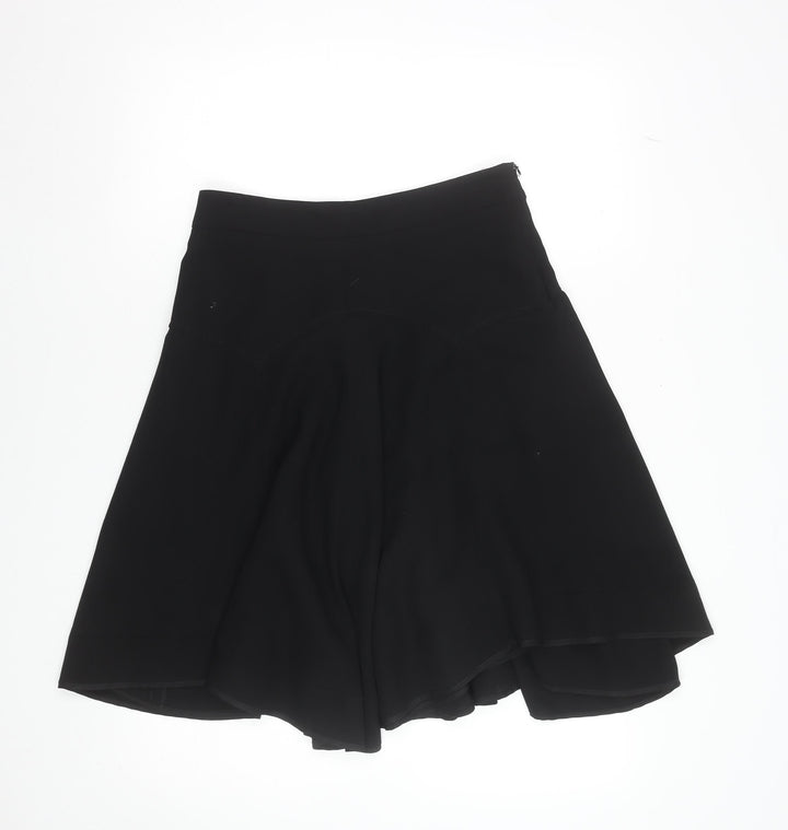 Zara Woman Black Flare Knee Length Polyester Skirt Women's Size 4