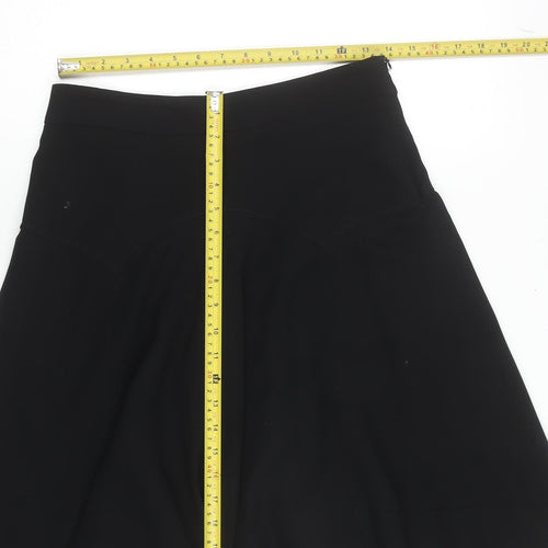Zara Woman Black Flare Knee Length Polyester Skirt Women's Size 4
