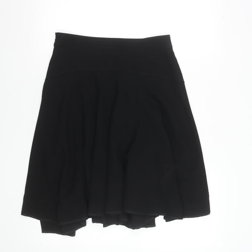 Zara Woman Black Flare Knee Length Polyester Skirt Women's Size 4