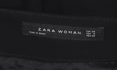 Zara Woman Black Flare Knee Length Polyester Skirt Women's Size 4