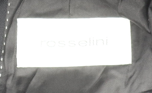 Rosselini Men’s Black Pinstripe Wool Two-Button Blazer Jacket 42