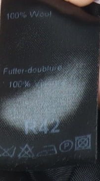 Rosselini Men’s Black Pinstripe Wool Two-Button Blazer Jacket 42