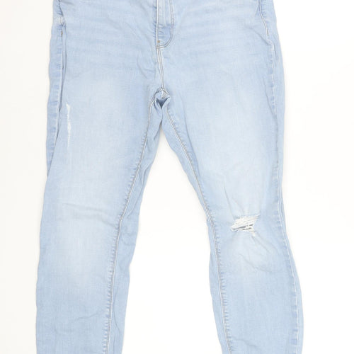 Noisy May Women's Blue Slim Fit Ankle Jeans Size 14
