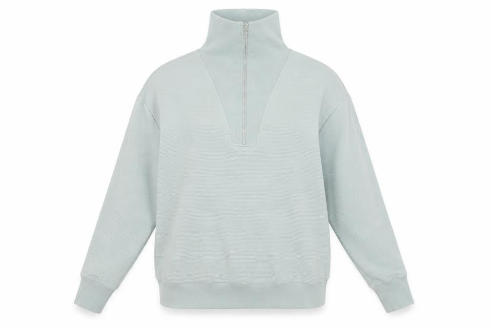 Anko Women’s Light Green 1/2 Zip High Neck Sweatshirt Size 12