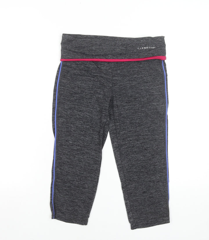 Oysho Women Black Capri Leggings Size M Polyester Stretch Activewear