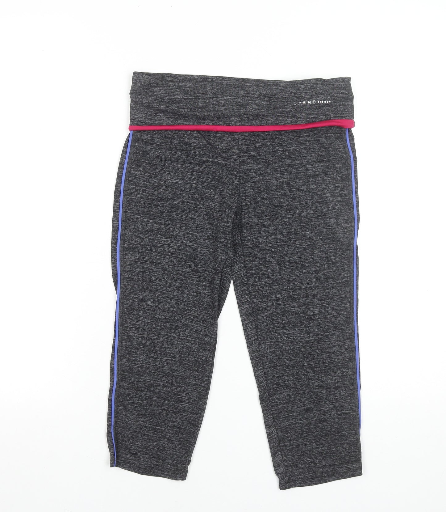 Oysho Women Black Capri Leggings Size M Polyester Stretch Activewear