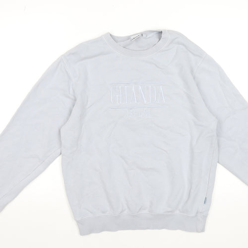 Ghanda Women’s Light Blue Cotton Pullover Sweatshirt Size 10