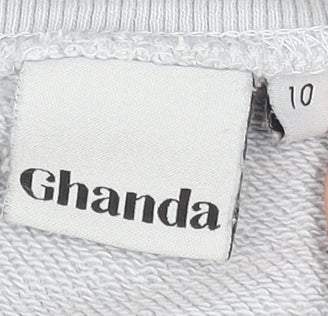 Ghanda Women’s Light Blue Cotton Pullover Sweatshirt Size 10