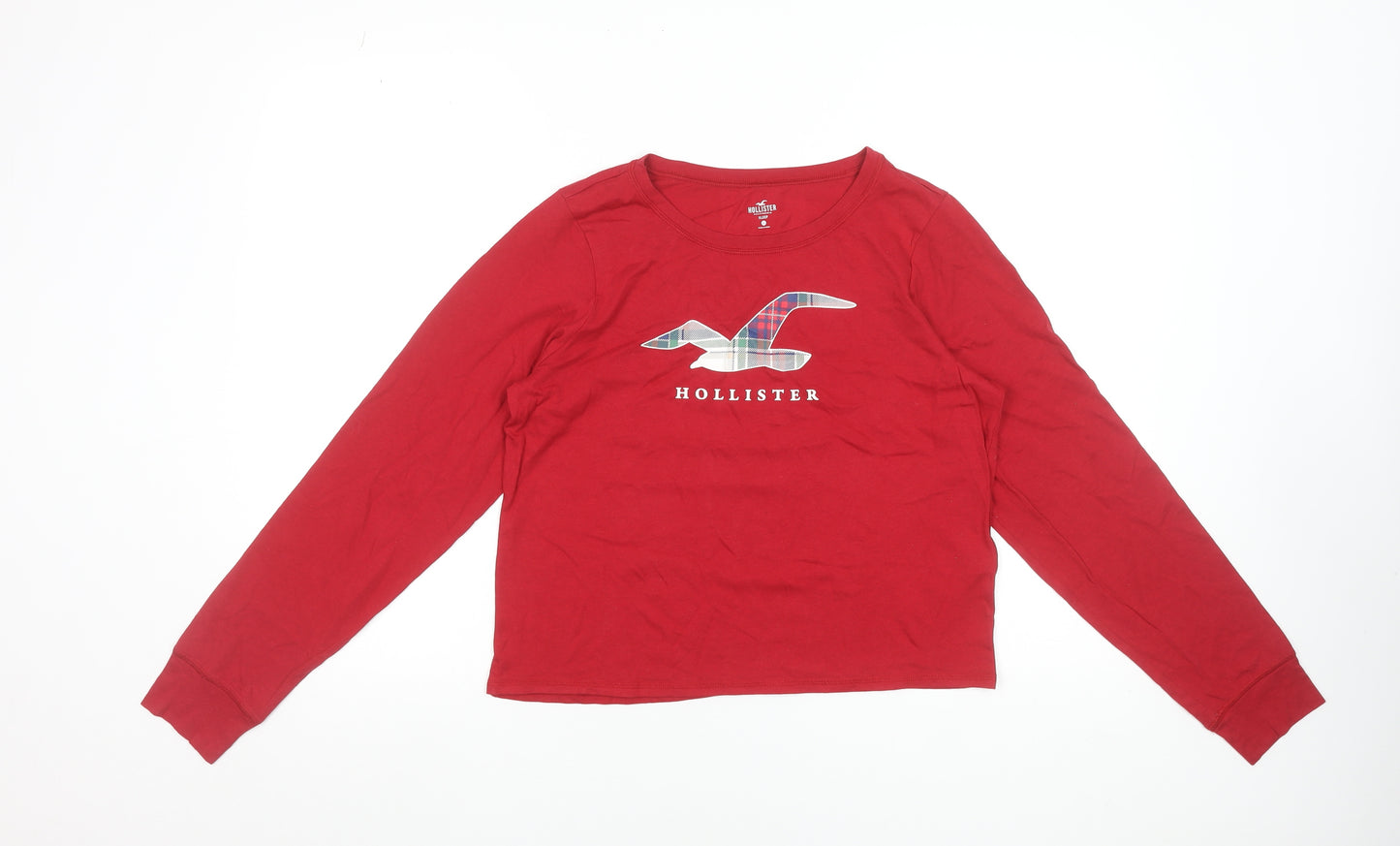 Hollister Women Red Long Sleeve Pyjama Top XS Cotton Blend