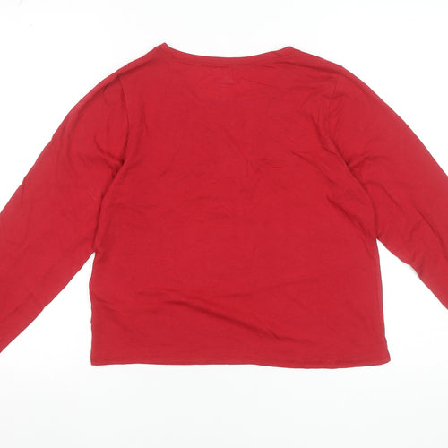 Hollister Women Red Long Sleeve Pyjama Top XS Cotton Blend