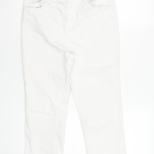 Dunnes Stores Women's White Cropped Jeans Size 12 Regular Fit
