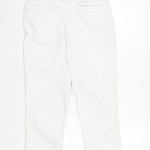 Dunnes Stores Women's White Cropped Jeans Size 12 Regular Fit