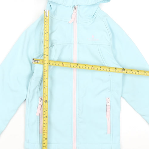 Hi Gear Girls Blue Hooded Soft Shell Jacket 5-6 Years Lightweight Outdoor Coat