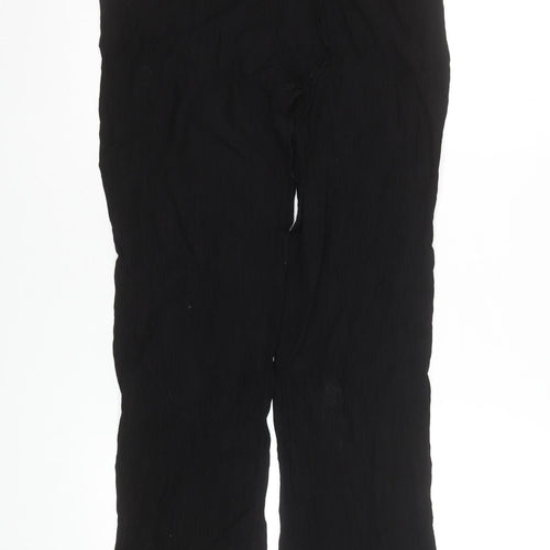 Zara Women Black S Wide-Leg Trousers Viscose Blend