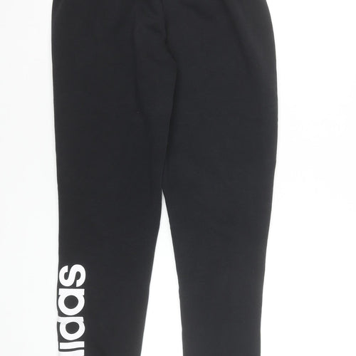 Adidas Women's Black XS Jogger Trousers Elastic Waist Logo Sweatpants