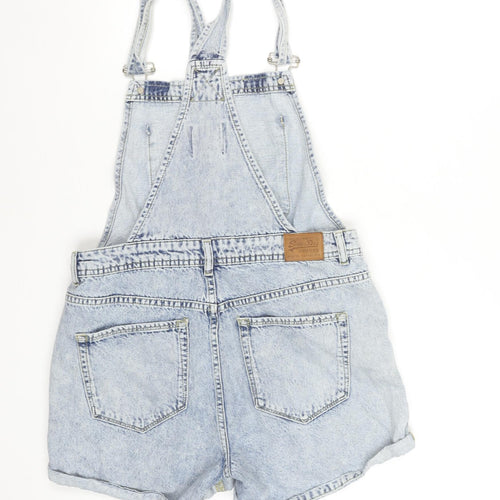 Superdry Women’s Blue Denim Dungaree Playsuit Size 12 Cotton