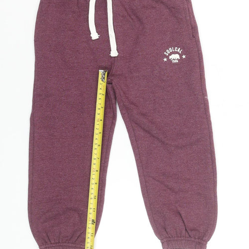 SoulCal & Co Boys Purple Jogger Trousers 4-5 Years Elastic Waist Cotton Blend