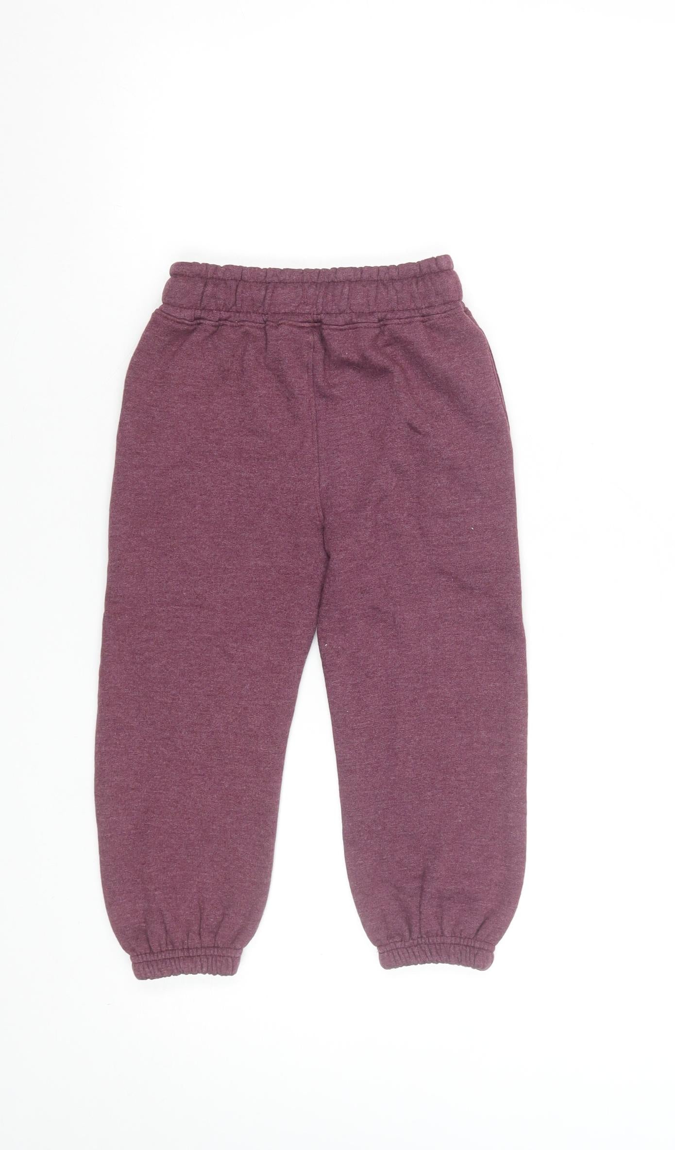 SoulCal & Co Boys Purple Jogger Trousers 4-5 Years Elastic Waist Cotton Blend