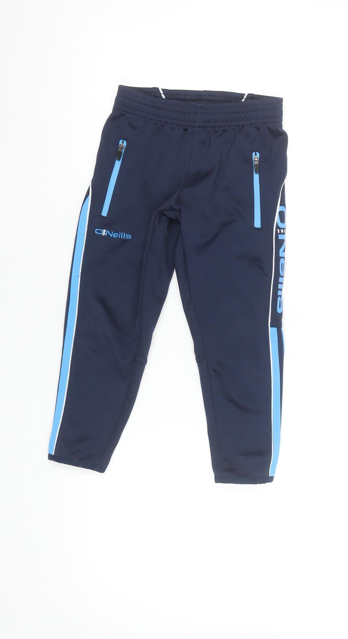 O'Neills Boys Navy Blue Jogger Sweatpants Age 3-4 Elastic Waist Zip Pockets
