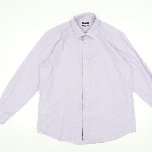 Dunnes Stores Men's Purple Regular Fit Long Sleeve Dress Shirt 16.5in