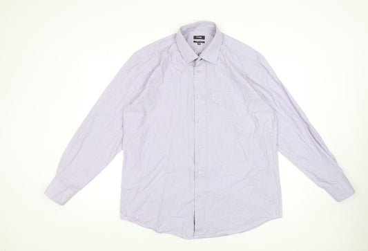 Dunnes Stores Men's Purple Regular Fit Long Sleeve Dress Shirt 16.5in