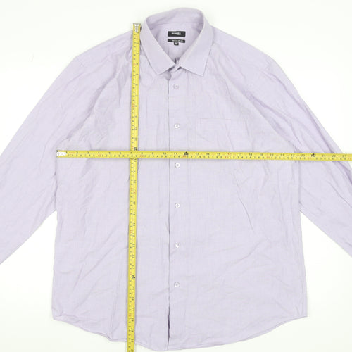 Dunnes Stores Men's Purple Regular Fit Long Sleeve Dress Shirt 16.5in