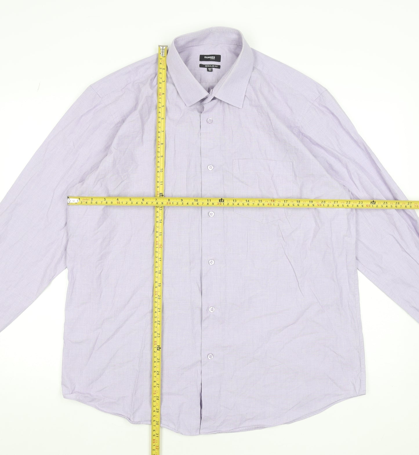 Dunnes Stores Men's Purple Regular Fit Long Sleeve Dress Shirt 16.5in