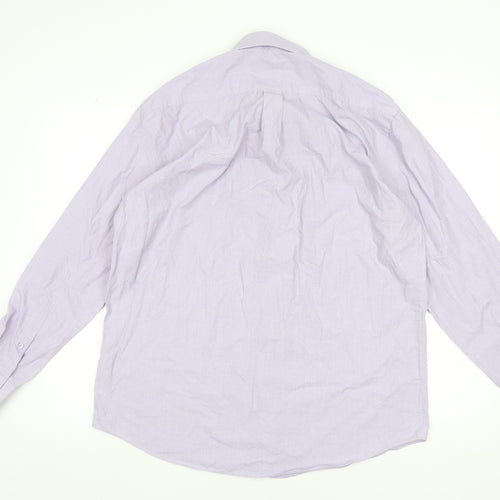 Dunnes Stores Men's Purple Regular Fit Long Sleeve Dress Shirt 16.5in