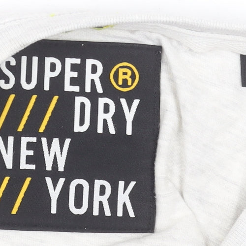 Superdry Women's Grey Colourblock Logo T-Shirt Size 8