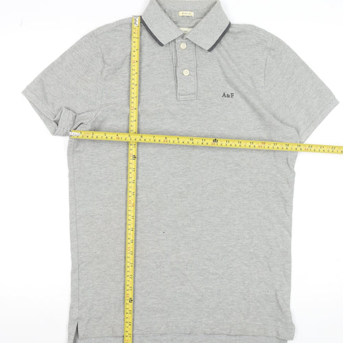 Abercrombie & Fitch Men’s Grey Cotton Polo Shirt Size M Classic Fit