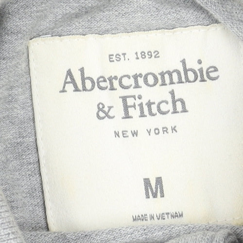Abercrombie & Fitch Men’s Grey Cotton Polo Shirt Size M Classic Fit