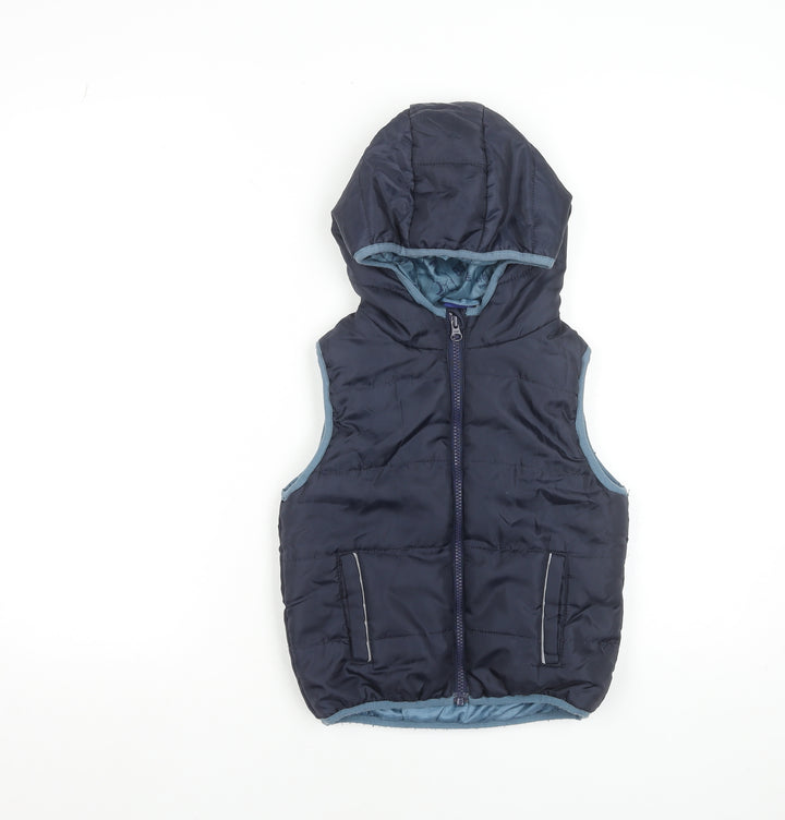 Lupilu Boys Blue Hooded Quilted Bodywarmer 5-6 Years Polyester
