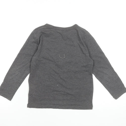 H&M Girls Grey Batman Long Sleeve T-Shirt 5-6 Years Cotton Blend