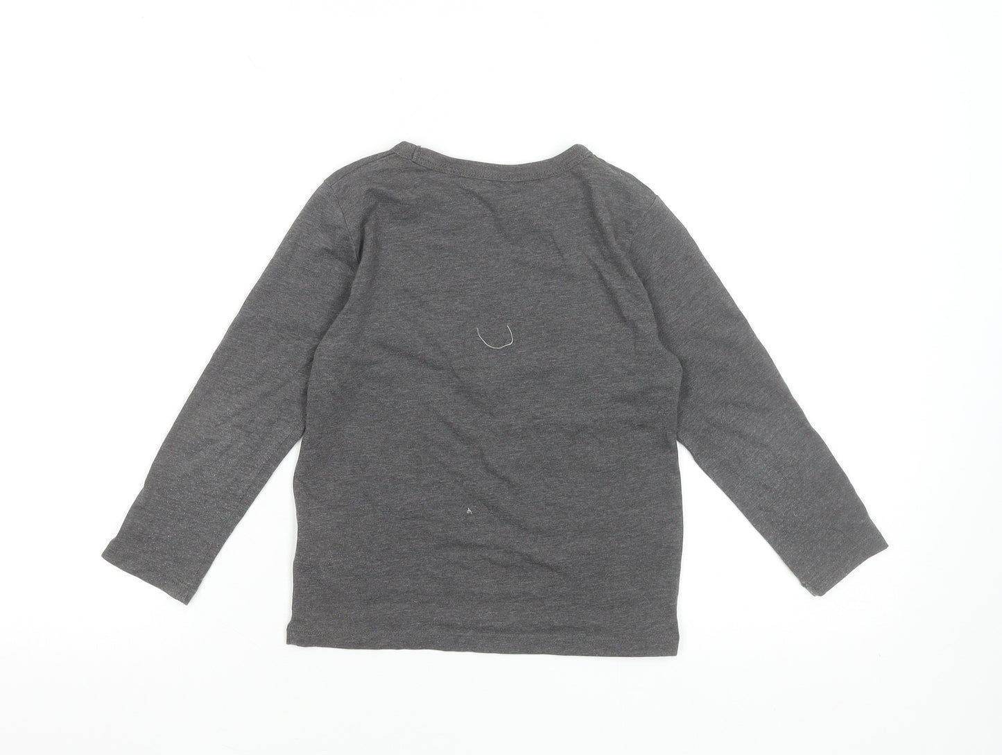 H&M Girls Grey Batman Long Sleeve T-Shirt 5-6 Years Cotton Blend