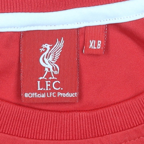L.F.C. Boys Red Short Sleeve Football T-Shirt XL Lightweight Jersey