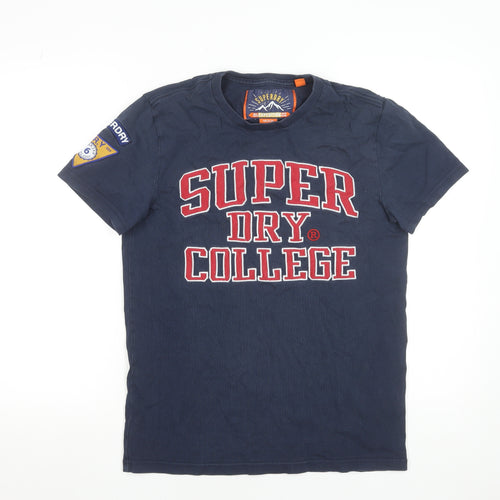 Superdry Men's Navy College Graphic T-Shirt Medium Cotton