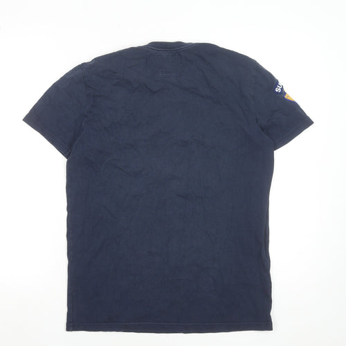 Superdry Men's Navy College Graphic T-Shirt Medium Cotton