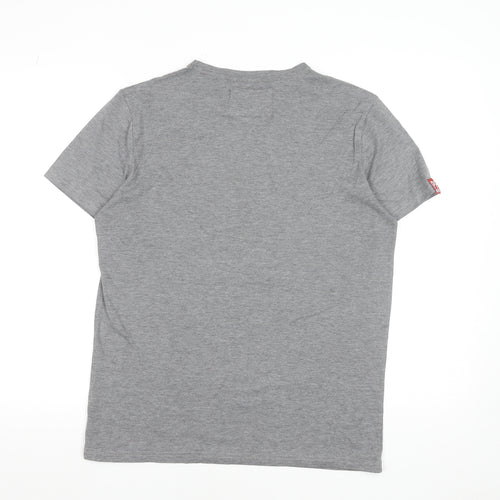 Paraffin Men's Grey Graphic Print Crew Neck Cotton T-Shirt Size M