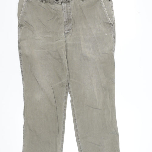 Brühl Mens Beige Stretch Cotton Corduroy Straight Jeans 36S