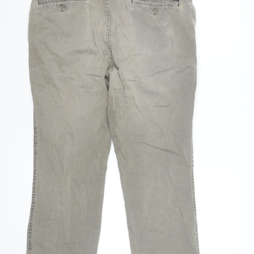 Brühl Mens Beige Stretch Cotton Corduroy Straight Jeans 36S