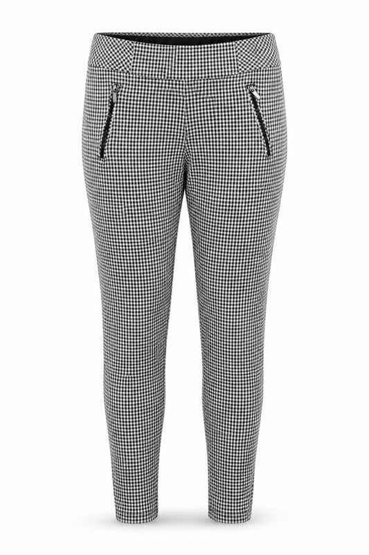 Marks and Spencer Women's Black Check Ankle Leggings Size 10