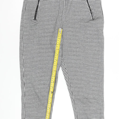 Marks and Spencer Women's Black Check Ankle Leggings Size 10