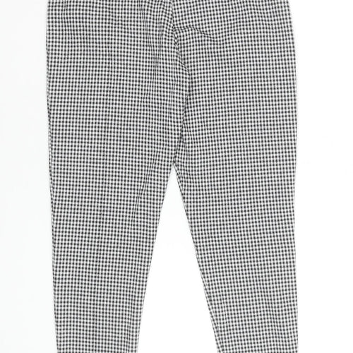 Marks and Spencer Women's Black Check Ankle Leggings Size 10