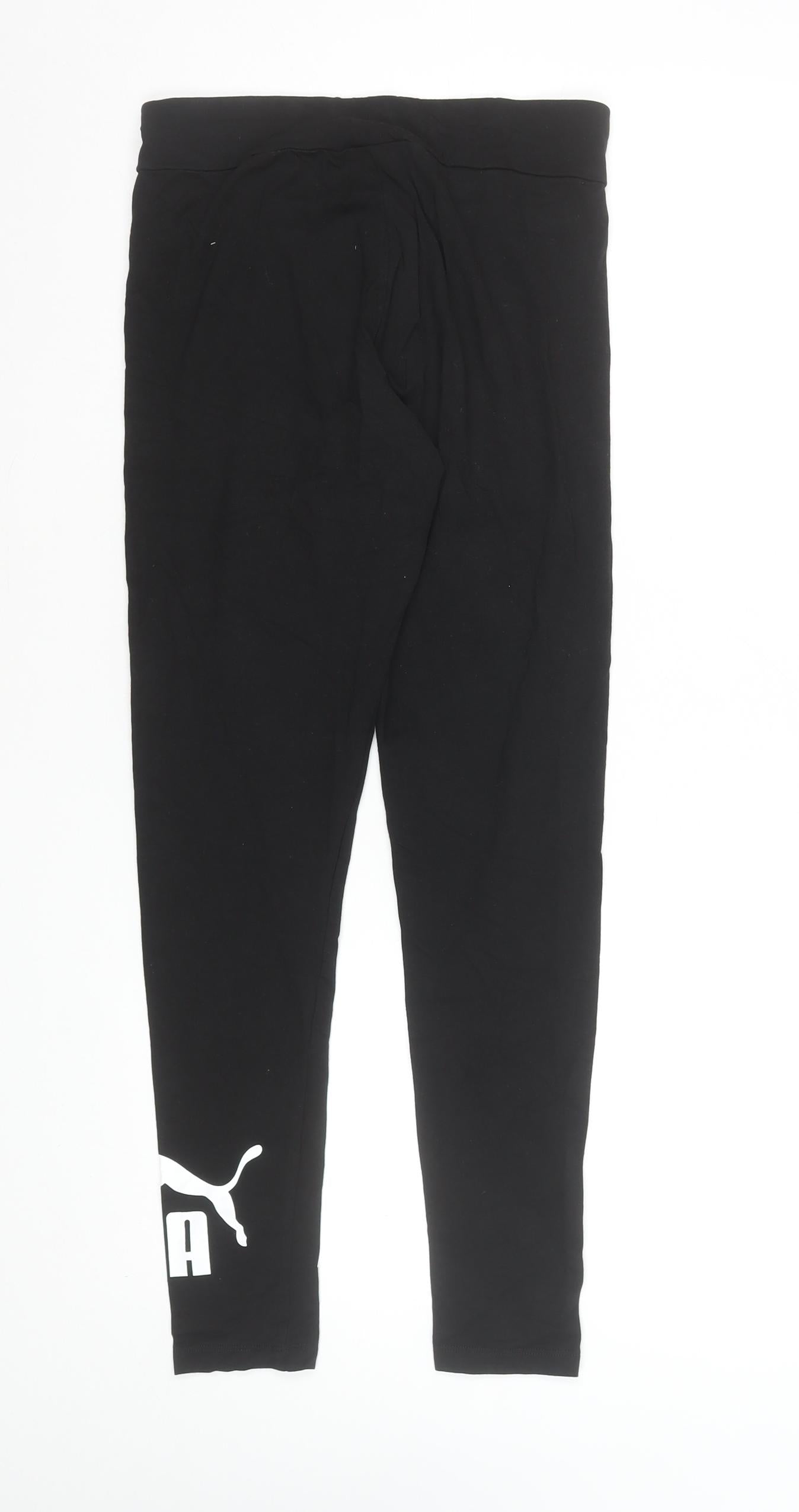Puma Women's Black Cotton Stretch Ankle Leggings Size 14