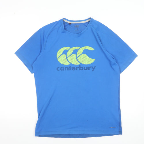 Canterbury Men's Blue Polyester Short Sleeve T-Shirt Activewear Top Size M
