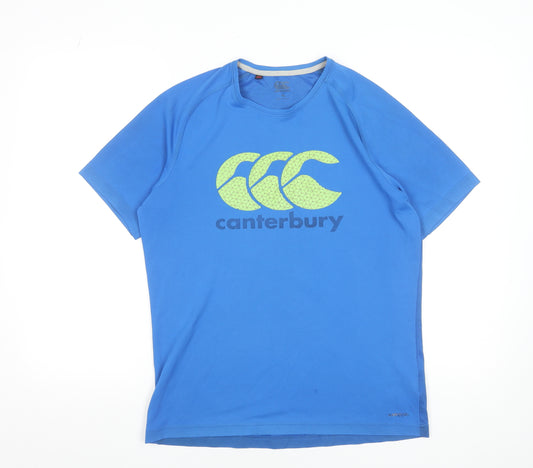 Canterbury Men's Blue Polyester Short Sleeve T-Shirt Activewear Top Size M